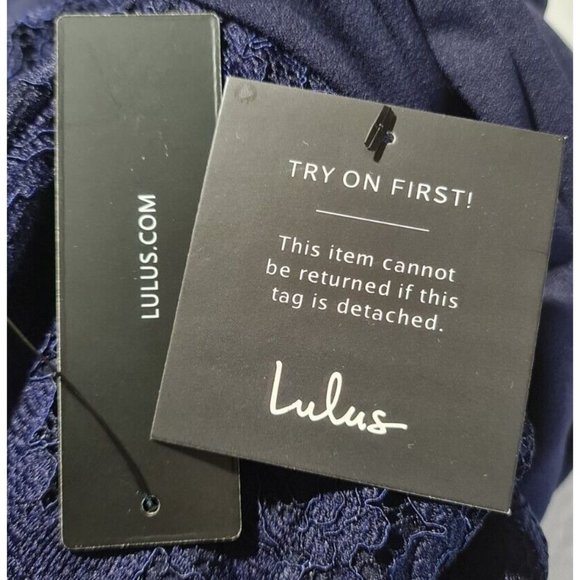 LuLus Hopeful Romantic Hunter Navy Blue Lace Mermaid Maxi Dress Women Size XS BP - Picture 6 of 7